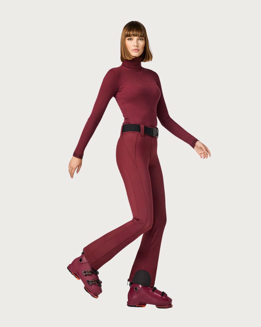 Womens Goldbergh Mira Long Sleeve Knit Sweater - Vino Rosso Knitwear Goldbergh