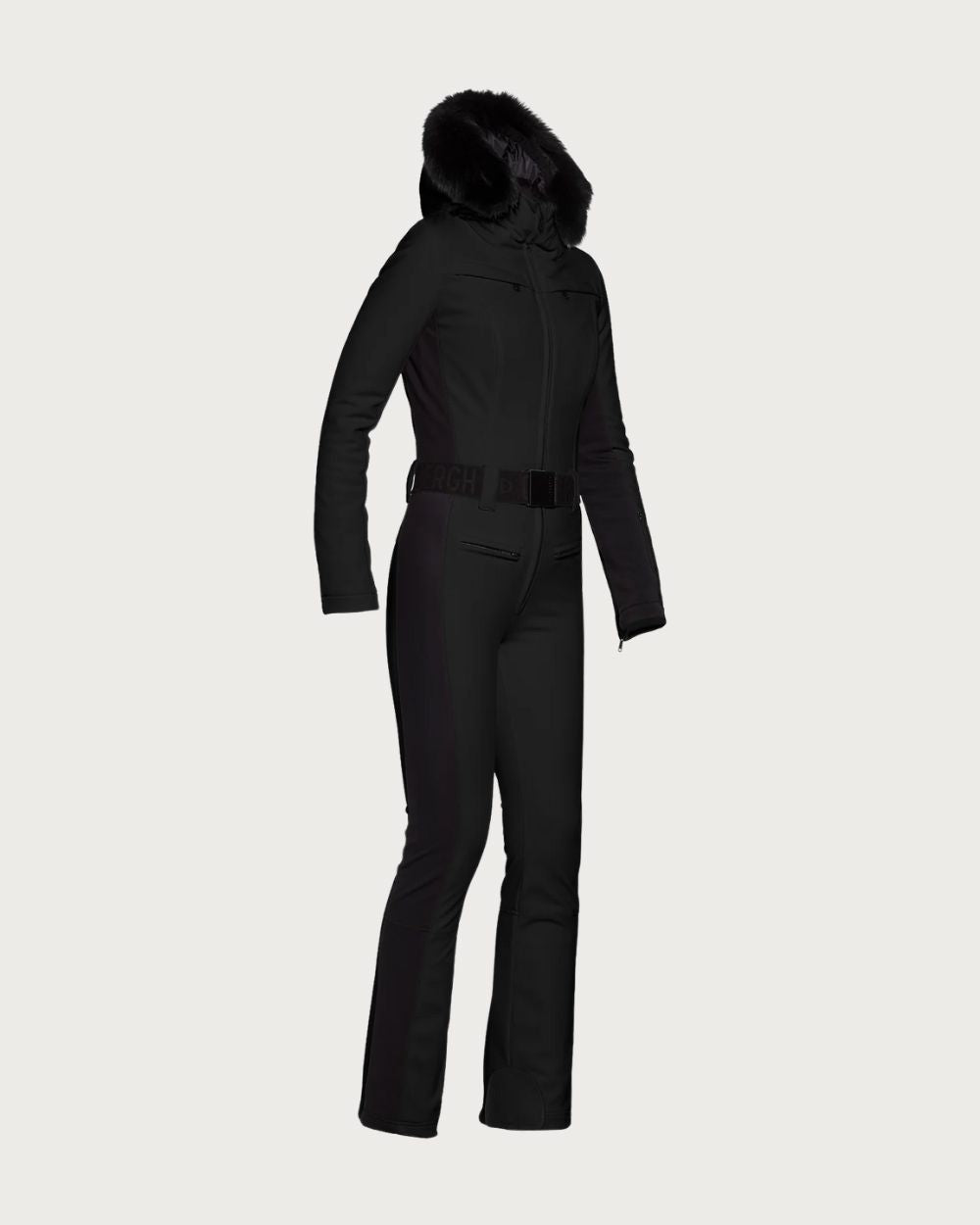 Womens Goldbergh Parry Ski Suit Faux Fur - Black - 25 One Piece Suits Goldbergh