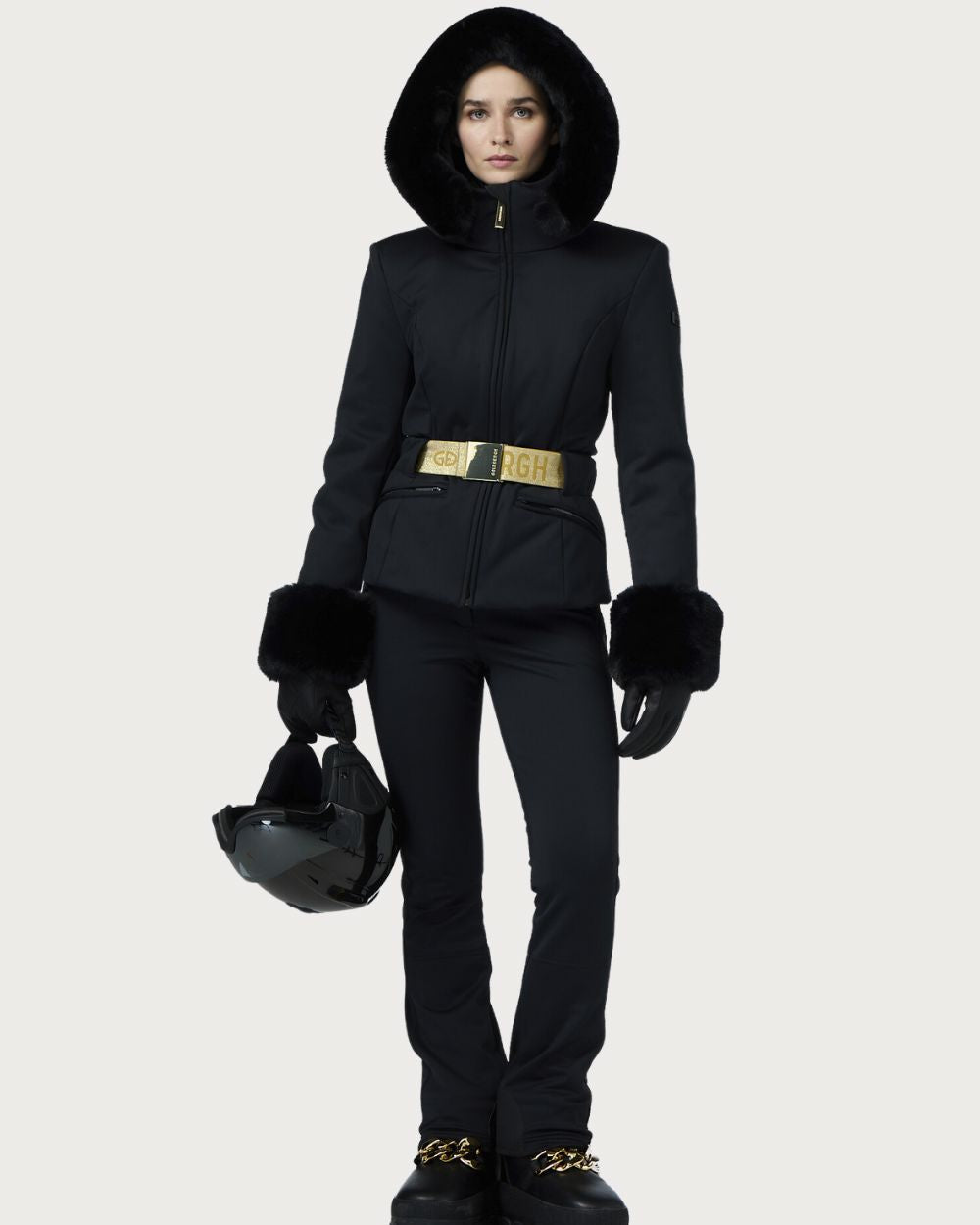 Womens Goldbergh Prezioso Faux Border Jacket - Black Jackets Goldbergh
