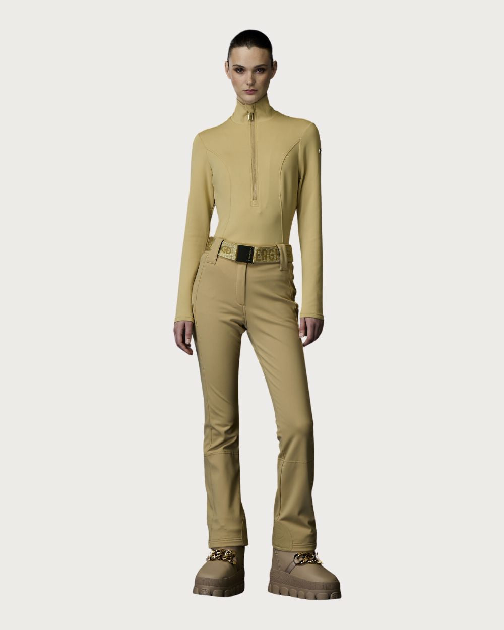 Womens Goldbergh Rosalia Ski Pully - Caramello Thermals Goldbergh