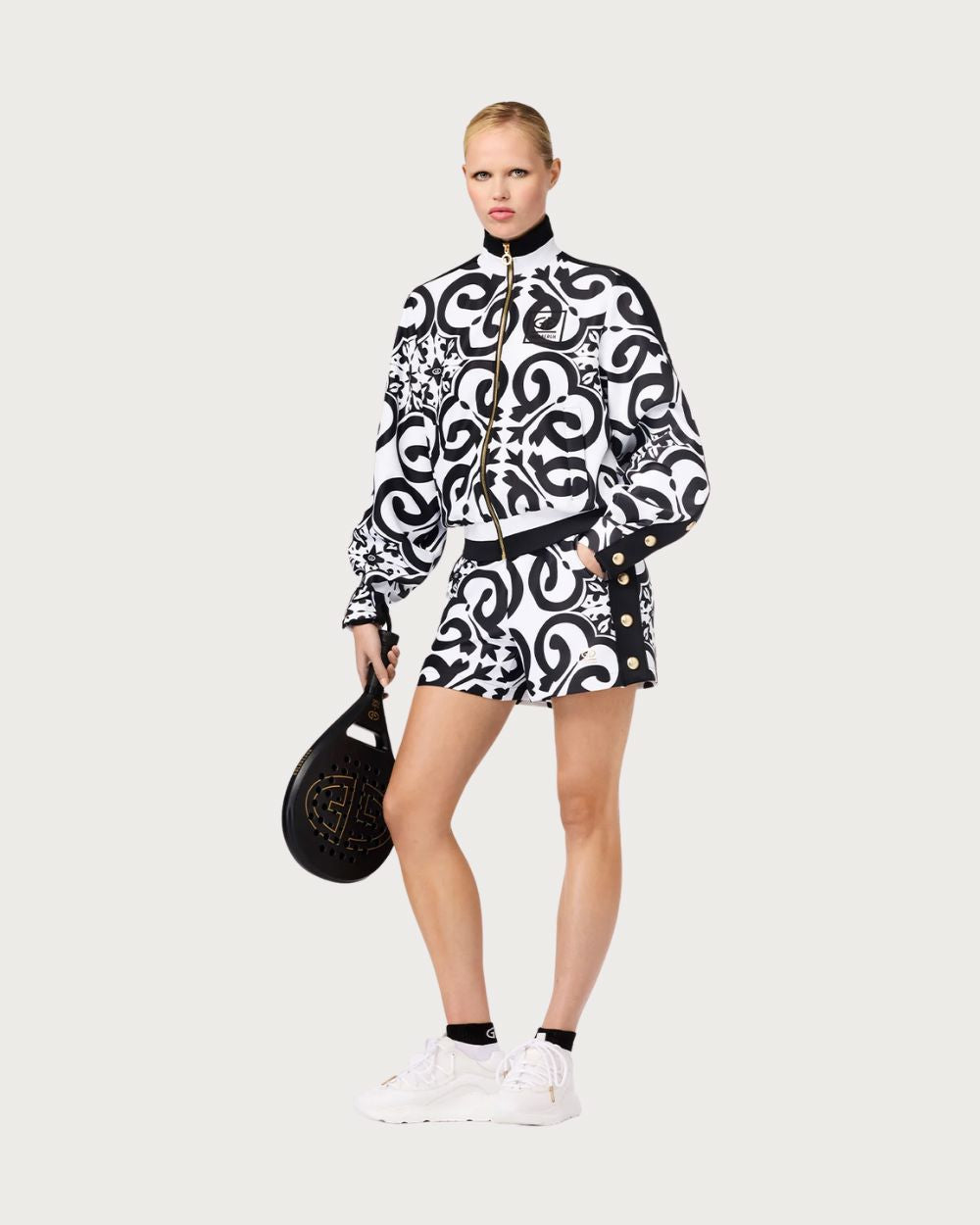 Womens Goldbergh Solara Track Jacket - Black and White Après Jackets Goldbergh