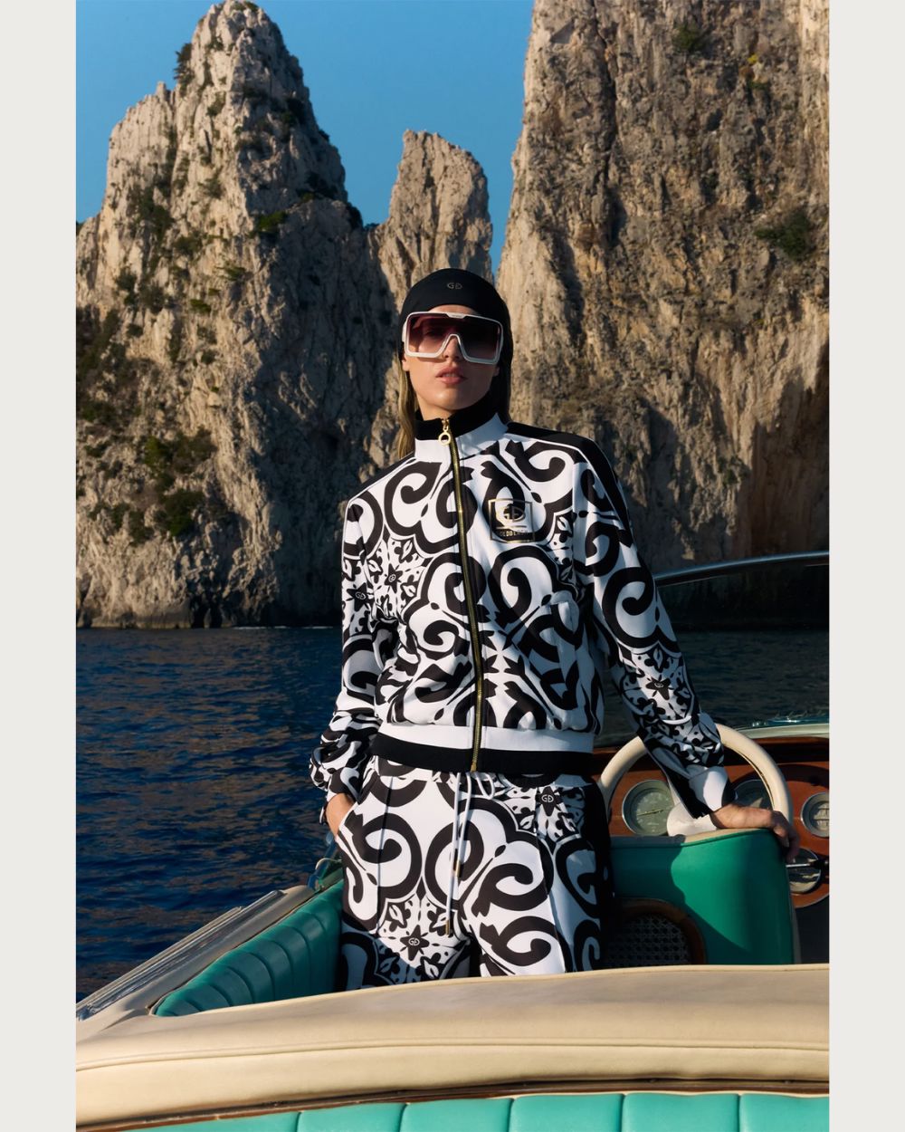 Womens Goldbergh Solara Track Jacket - Black and White Après Jackets Goldbergh