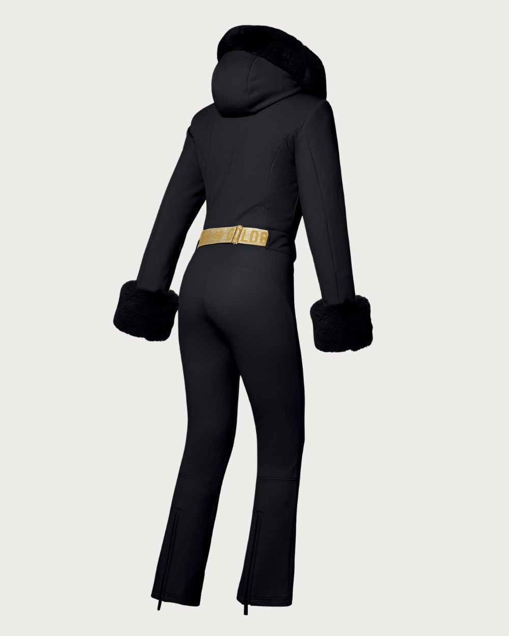 Womens Goldbergh Vita Faux Border Ski Suit - Black One Piece Suits Goldbergh