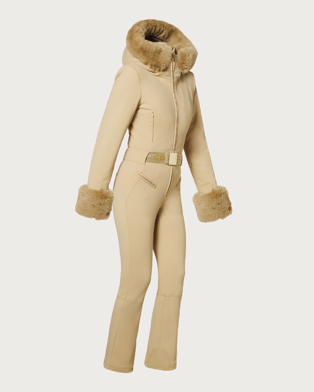 Womens Goldbergh Vita Faux Border Ski Suit - Caramello One Piece Suits Goldbergh