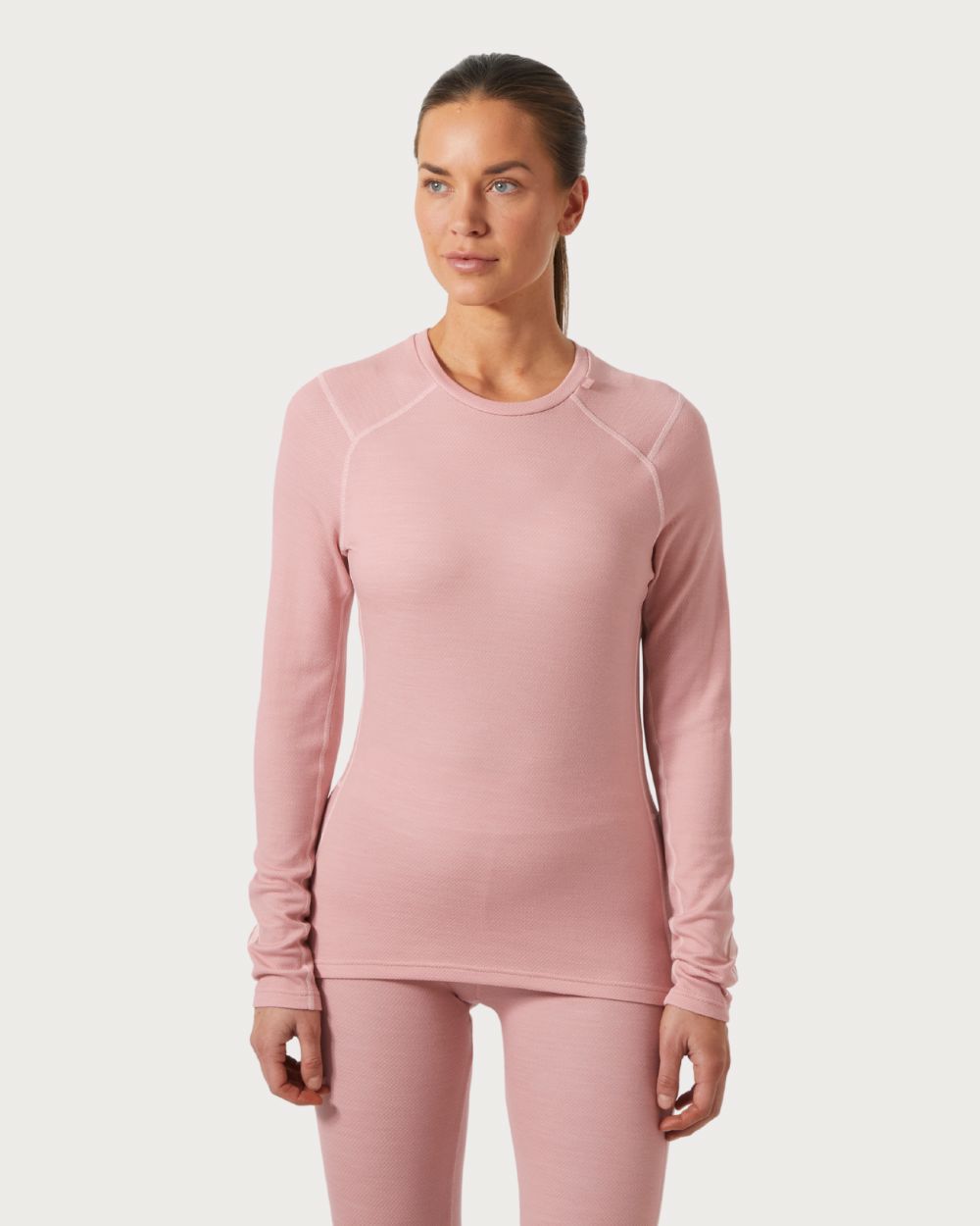 Womens Helly Hansen LIFA Merino Midweight Thermal Crew - Pink Salt Thermals Helly Hansen