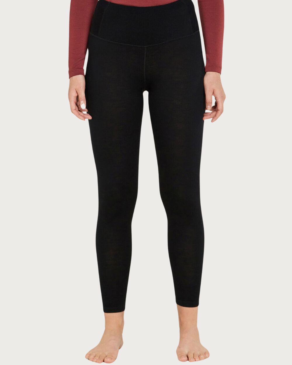 Womens Icebreaker Merino 260 Tech High Rise Leggings - Black Thermals Icebreaker