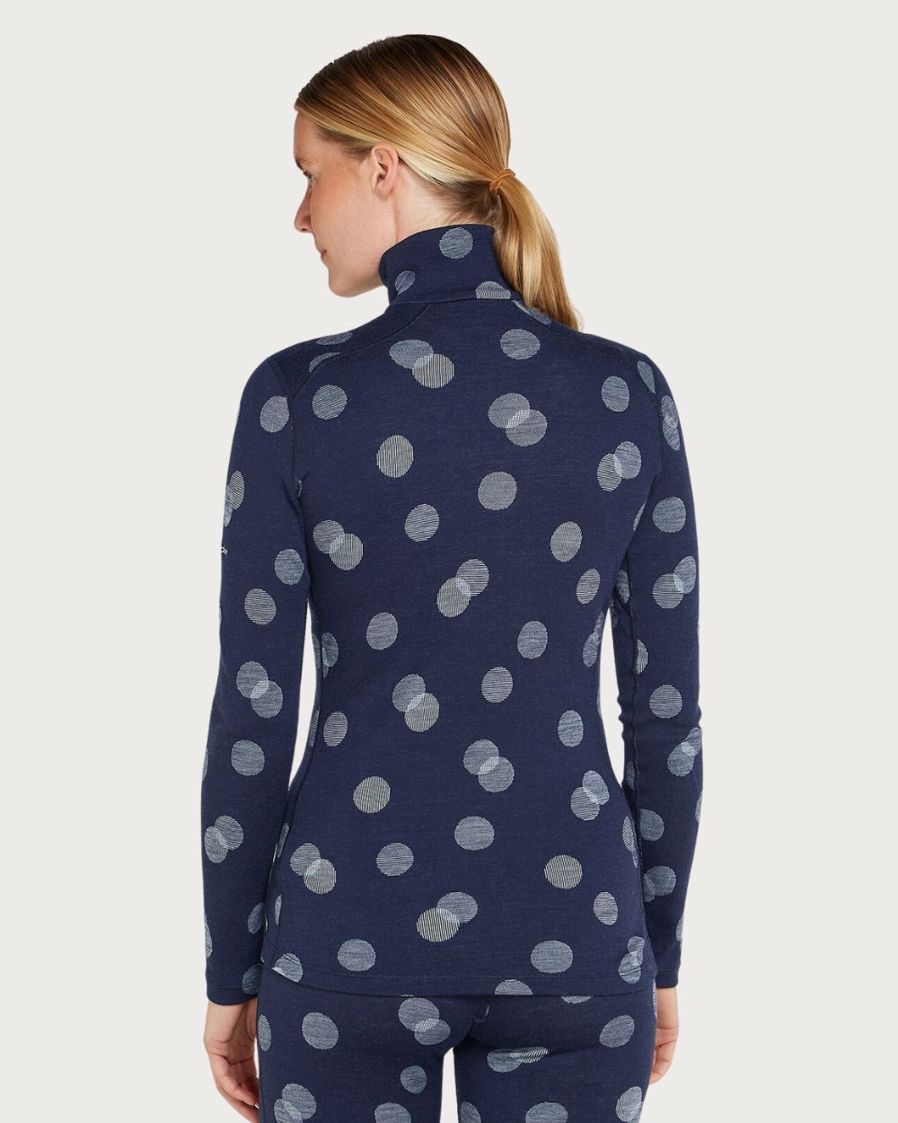 Womens Icebreaker Merino 260 Thermal Vertex Long Sleeve Half Zip Falling Flakes - Midnight Thermals Icebreaker