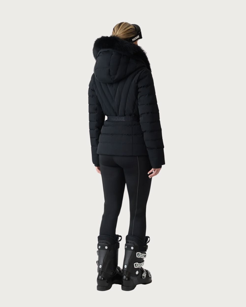 Womens Mackage Elita-ZR Down Ski Jacket Real Fur - Black Jackets Mackage