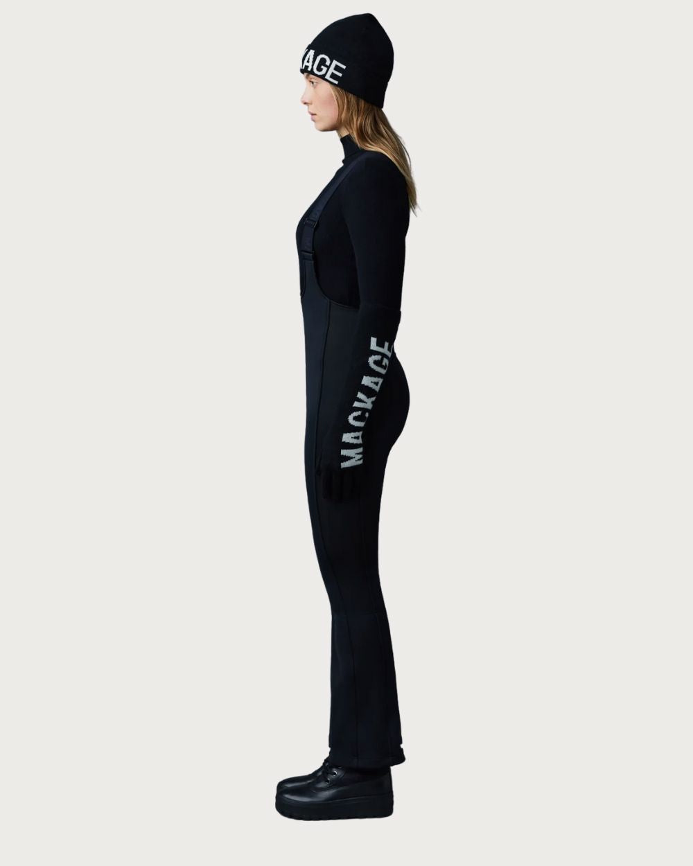 Womens Mackage Gia-R Bib Pant - Black Pants Mackage