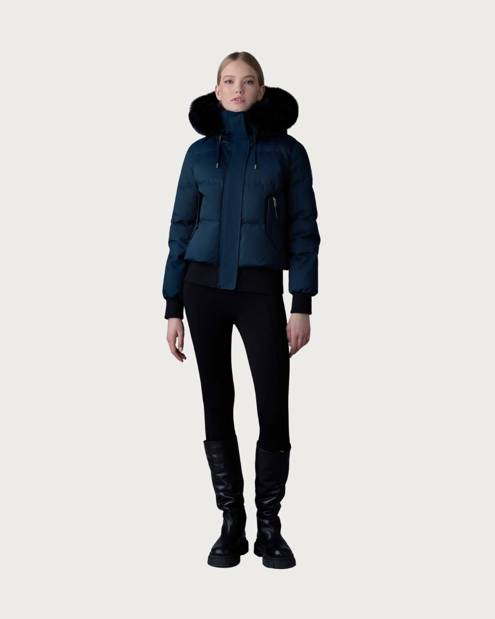 Womens Mackage Nefi-BX Down Jacket - Navy Après | Travel Mackage