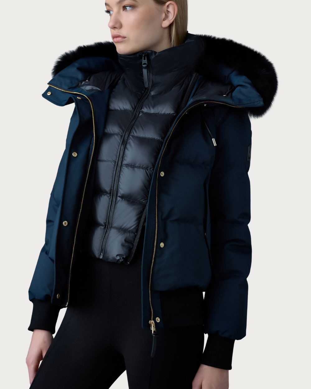 Womens Mackage Nefi-BX Down Jacket - Navy Après | Travel Mackage