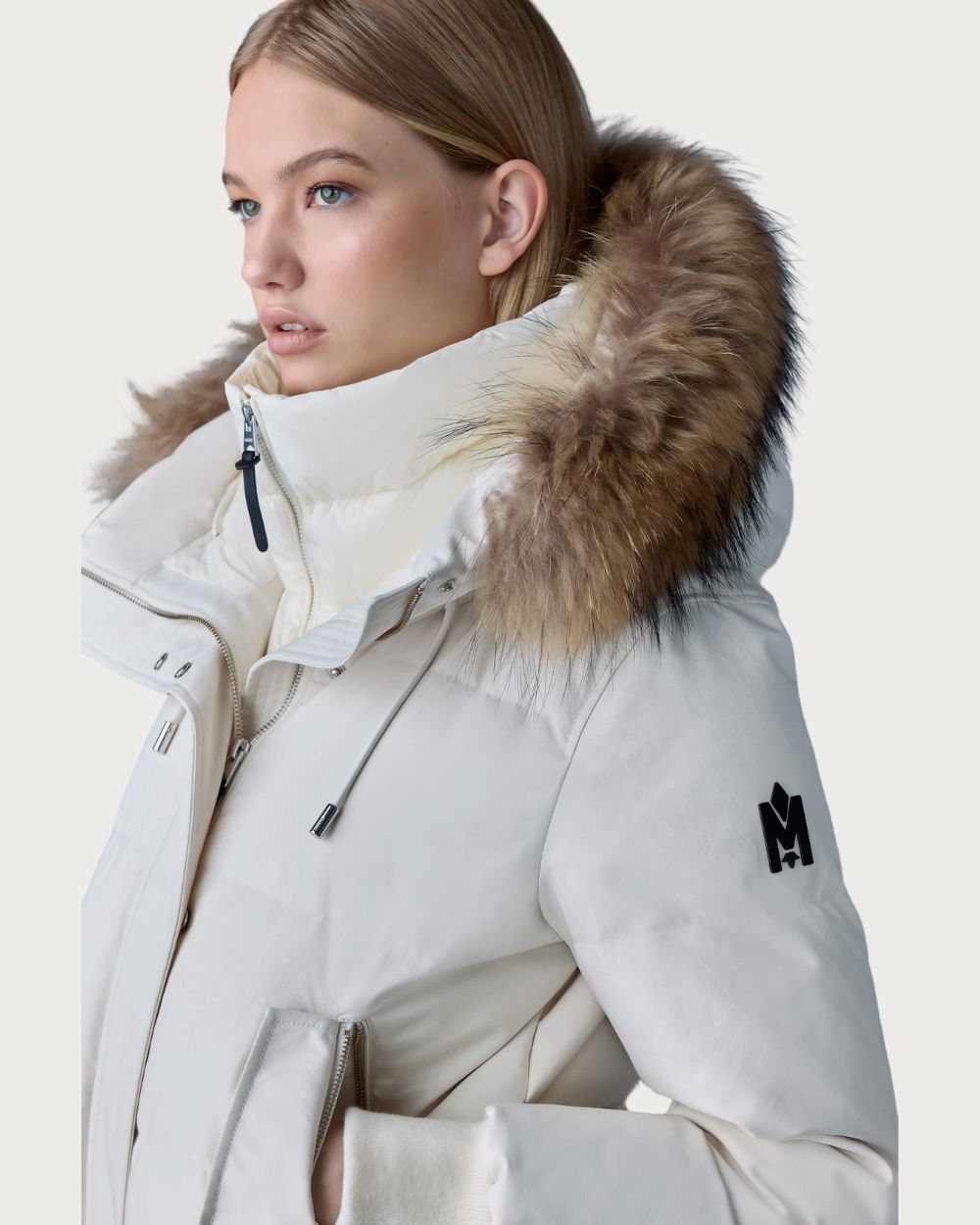 Womens Mackage Nefi-FZ Down Jacket - Cream Après | Travel Mackage