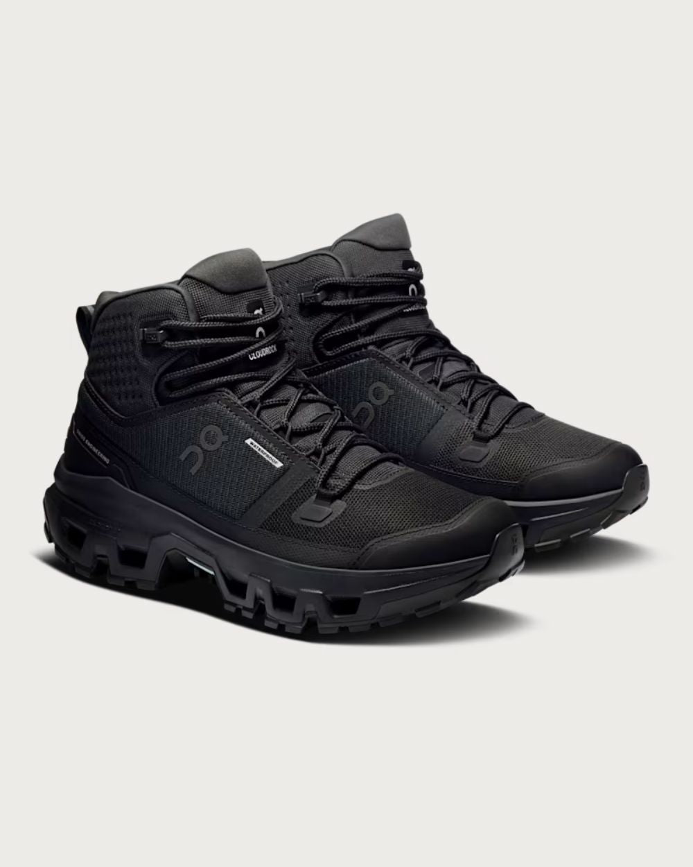 Womens On Cloudrock Mid Waterproof Boot - Black Footwear On Running