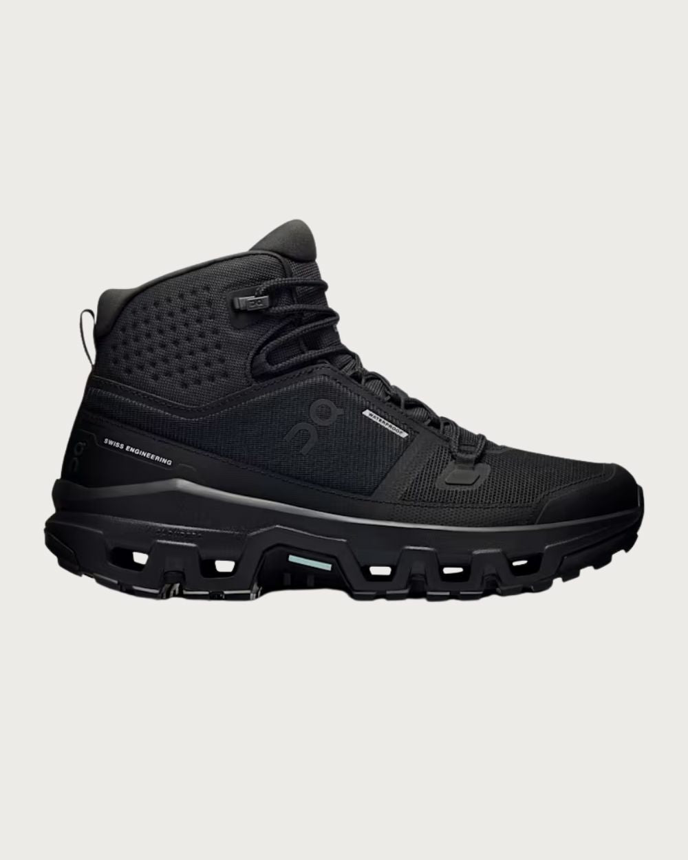 Womens On Cloudrock Mid Waterproof Boot - Black Footwear On Running