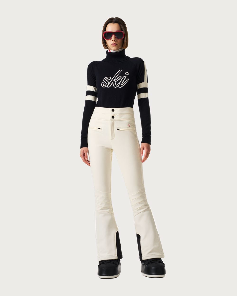 Womens Perfect Moment Aurora High Waist Flare Pant 26 - Snow White Pants Perfect Moment