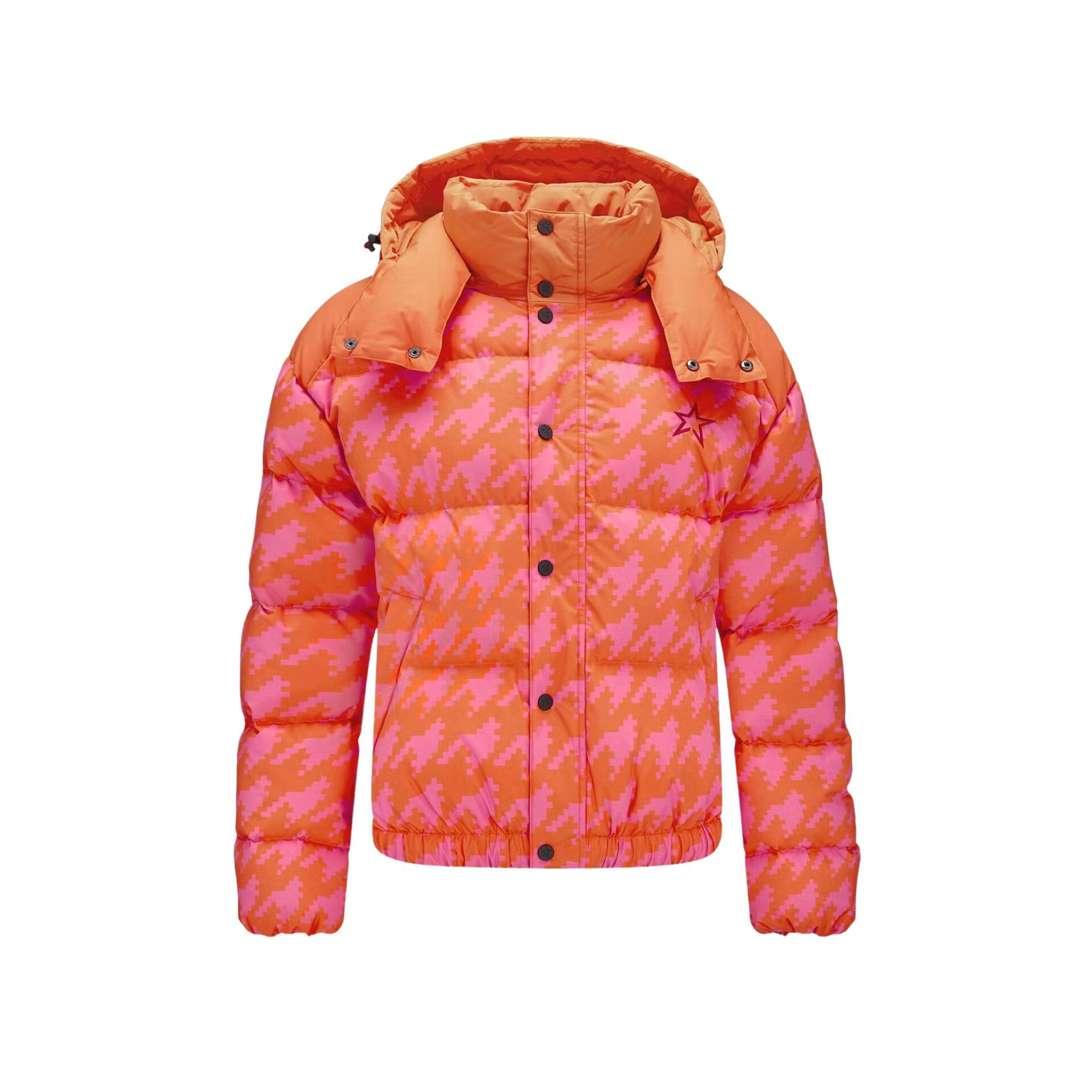 Womens Perfect Moment Puffer II Jacket - Houndstooth Azela Pink/Red Jackets Perfect Moment XS INTL / 6-8 AU 