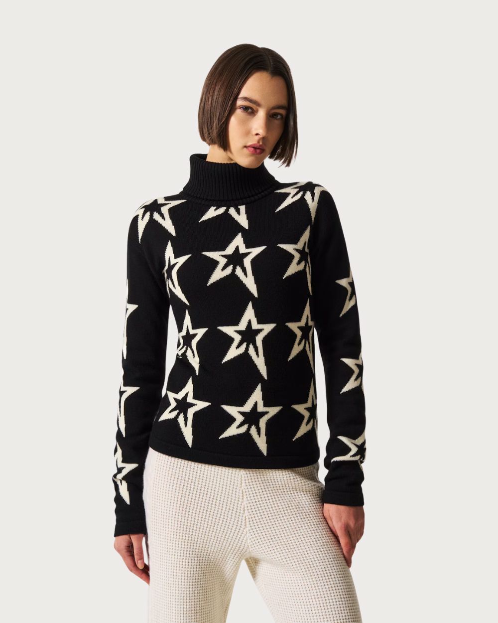 Women's Perfect Moment Star Dust Merino Wool Sweater - Black Knitwear Perfect Moment