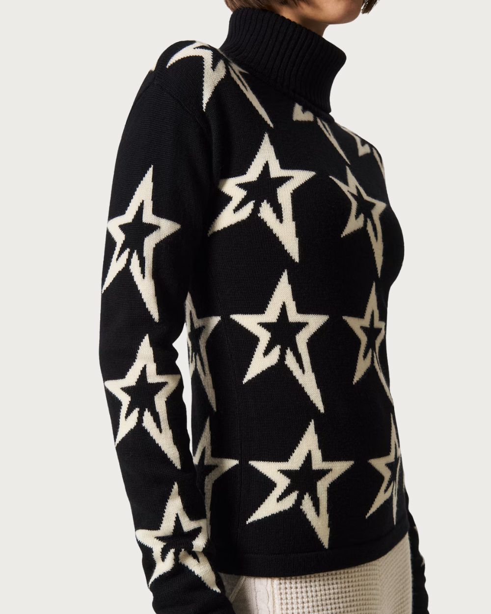 Women's Perfect Moment Star Dust Merino Wool Sweater - Black Knitwear Perfect Moment