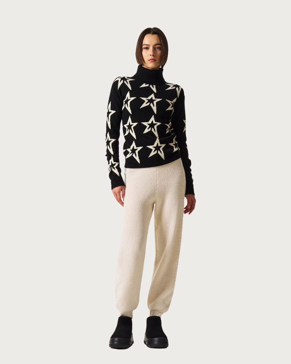Women's Perfect Moment Star Dust Merino Wool Sweater - Black Knitwear Perfect Moment