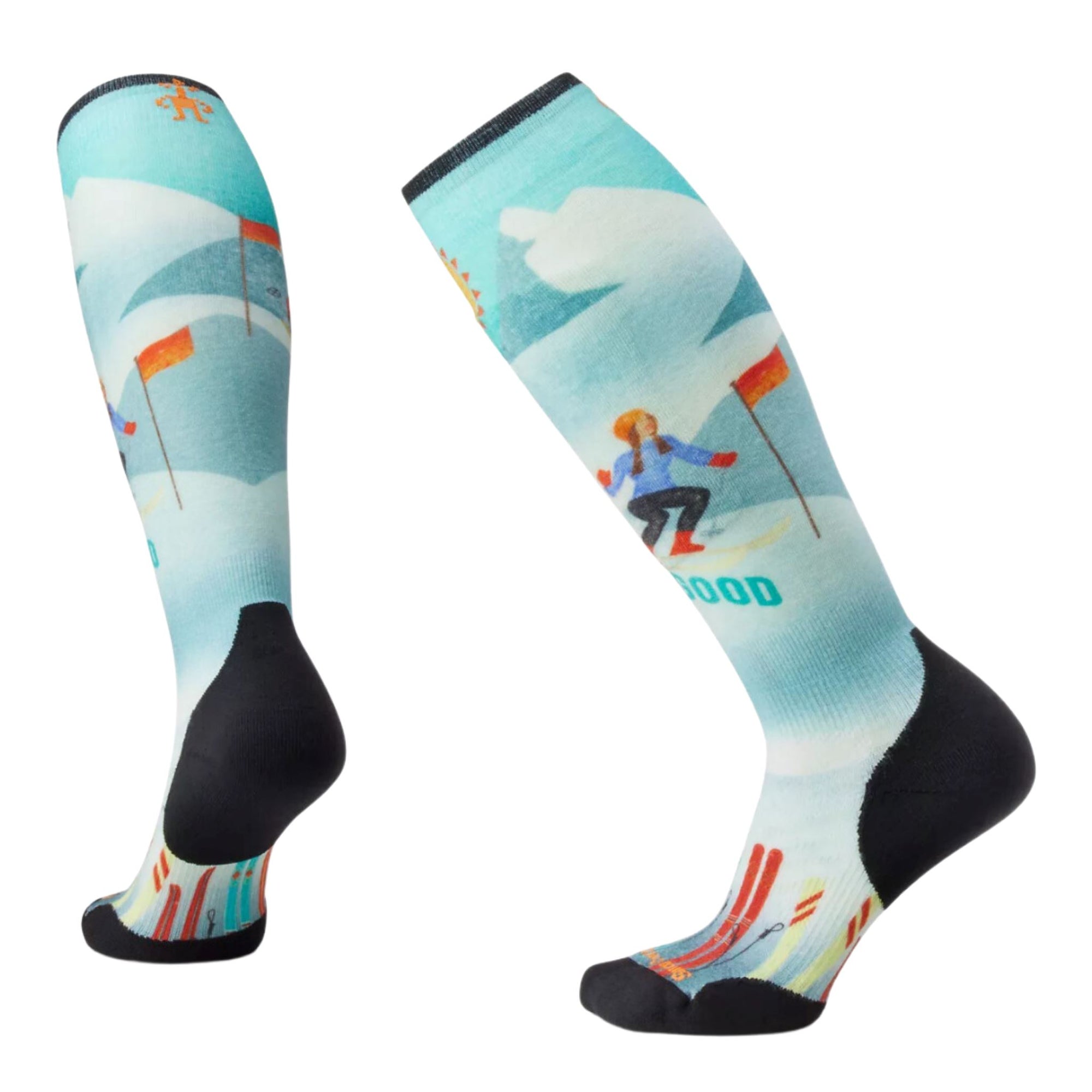 Womens Smartwool Ski Targeted Cushion Socks - Snow Bunny Capri Blue Socks Smartwool 