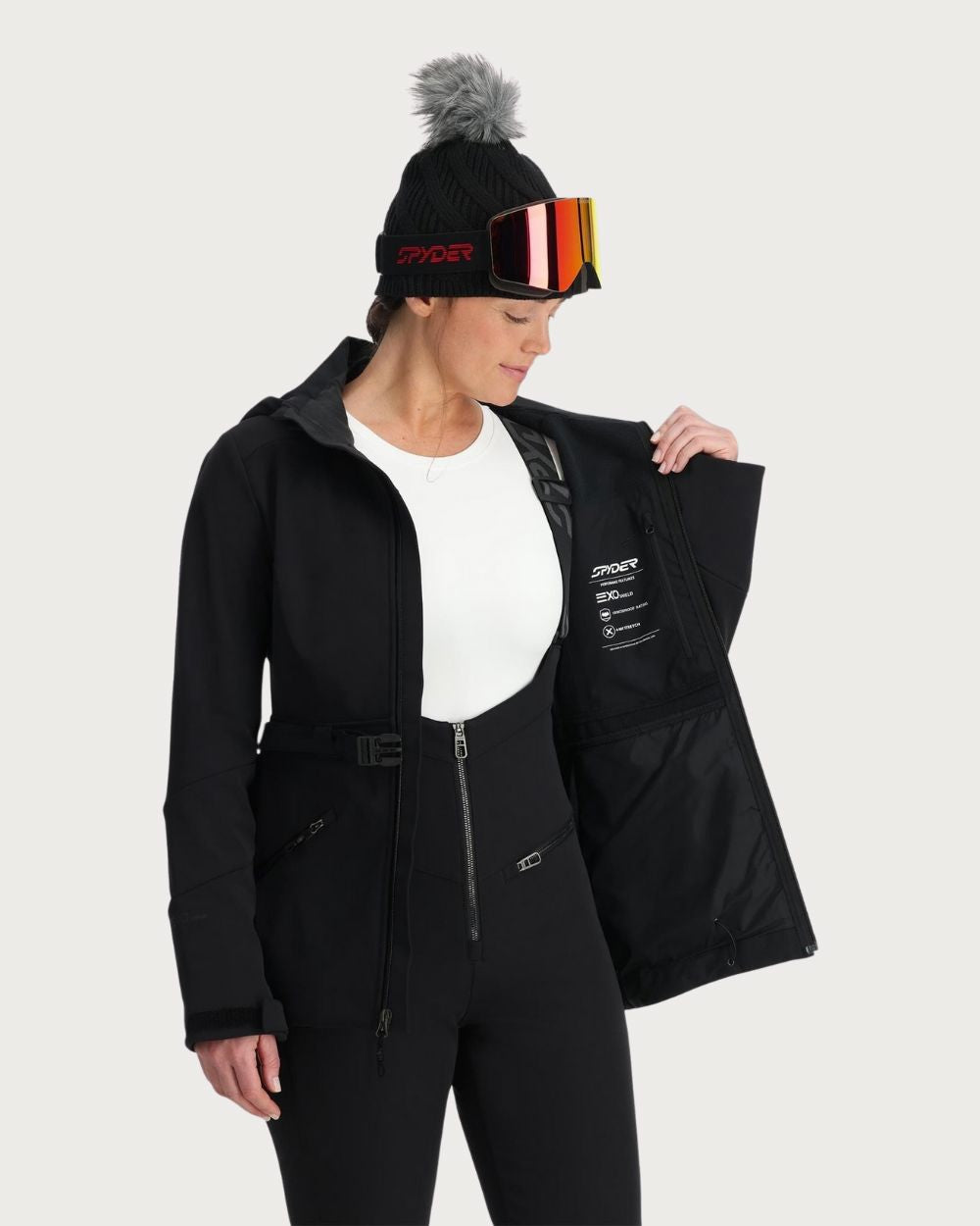 Womens Spyder Glacial Softshell Jacket - Black Jackets Spyder