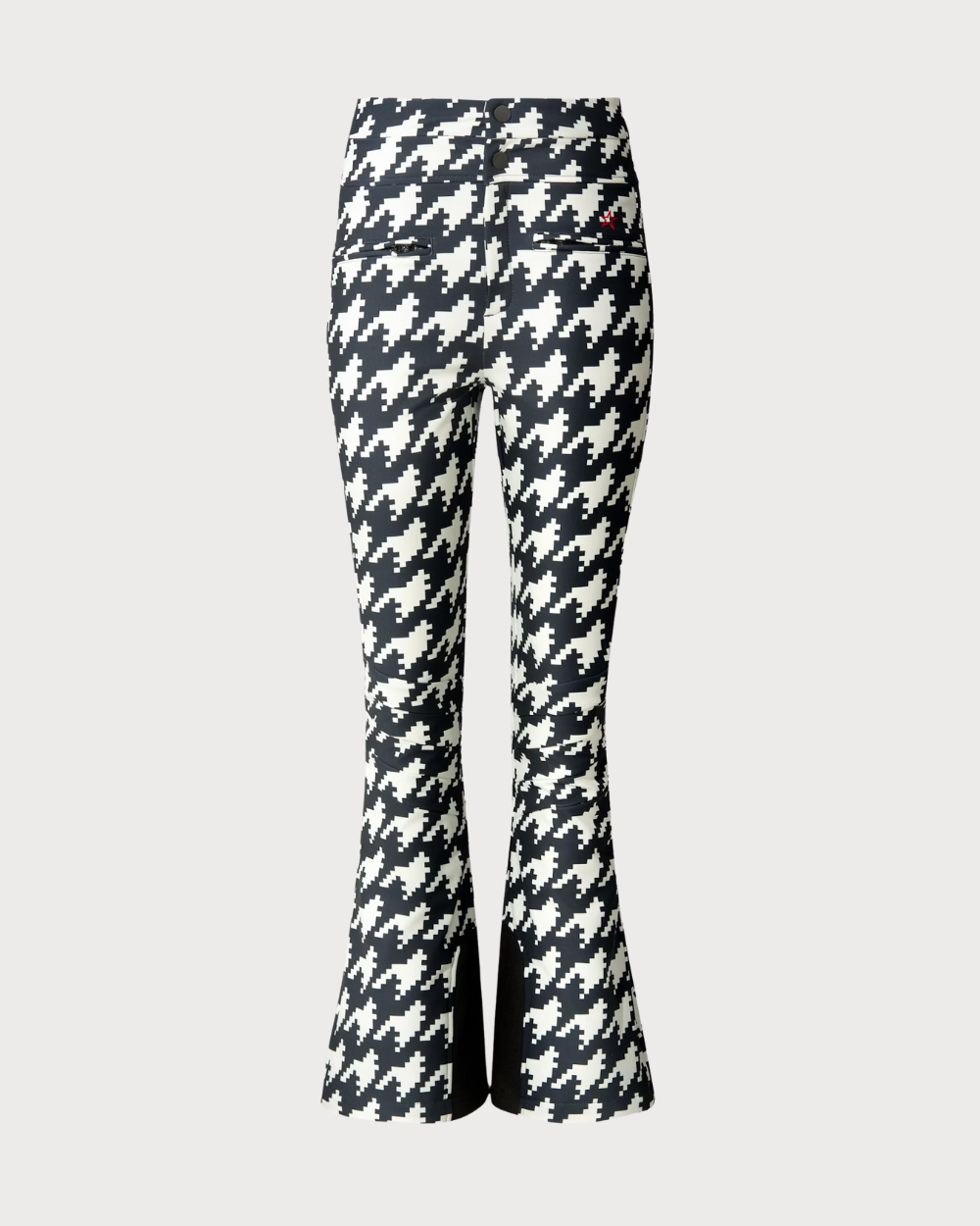 Womens Perfect Moment Aurora High Waist Flare Pant 26 - Houndstooth Black
