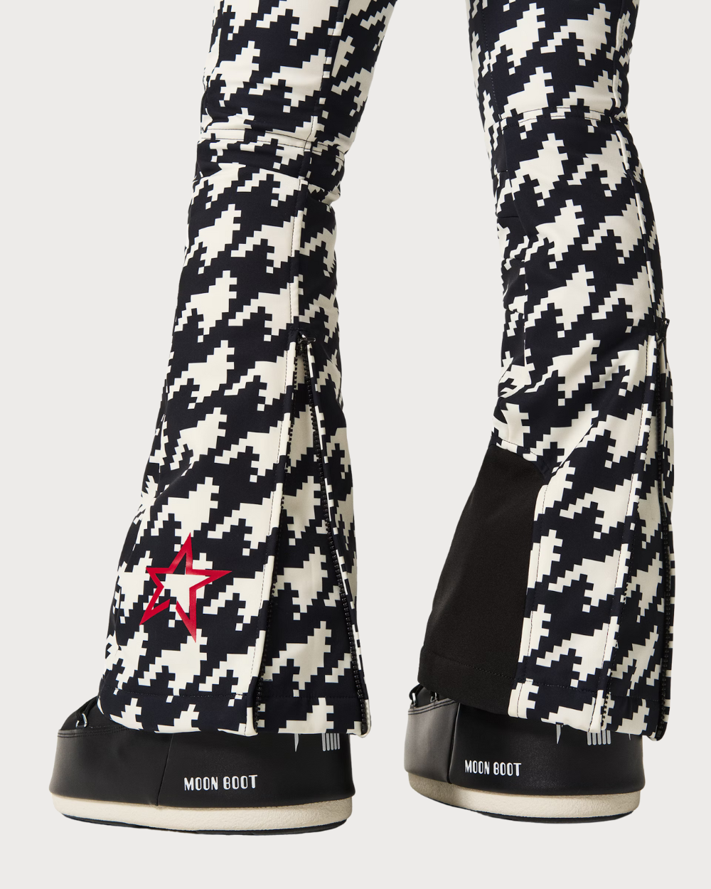 Womens Perfect Moment Aurora High Waist Flare Pant 26 - Houndstooth Black