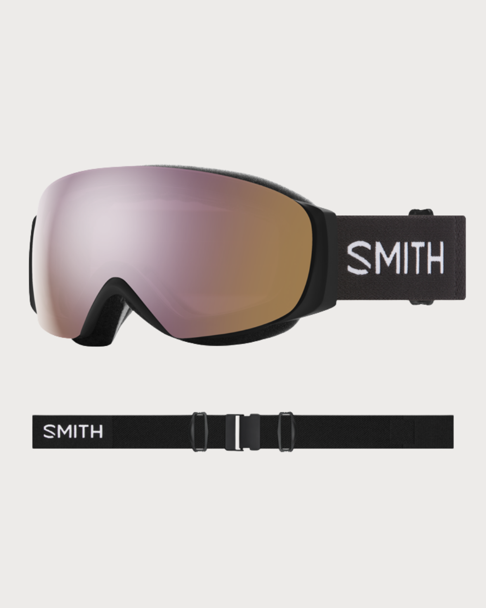 Smith I/O MAG S Goggles (Small Fit) - Black ChromaPop Everyday Rose Gold Mirror