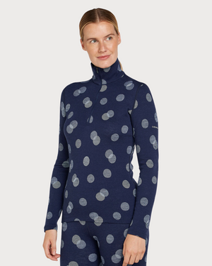 Womens Icebreaker Merino 260 Thermal Vertex Long Sleeve Half Zip Falling Flakes - Midnight