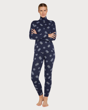 Womens Icebreaker Merino 260 Thermal Vertex Long Sleeve Half Zip Falling Flakes - Midnight
