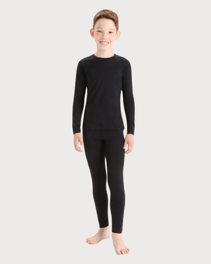 Kids Icebreaker Merino 200 Oasis Thermal Long Sleeve Crewe - Black