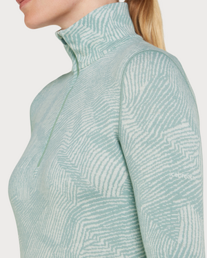 Womens Icebreaker Merino 260 Thermal Vertex Long Sleeve Half Zip - Form Moss