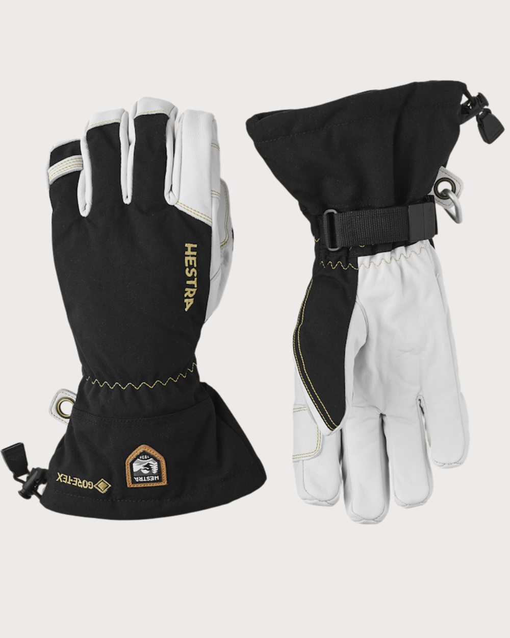 Mens Hestra Army Leather Gore-Tex Glove - Black / Natural Grey