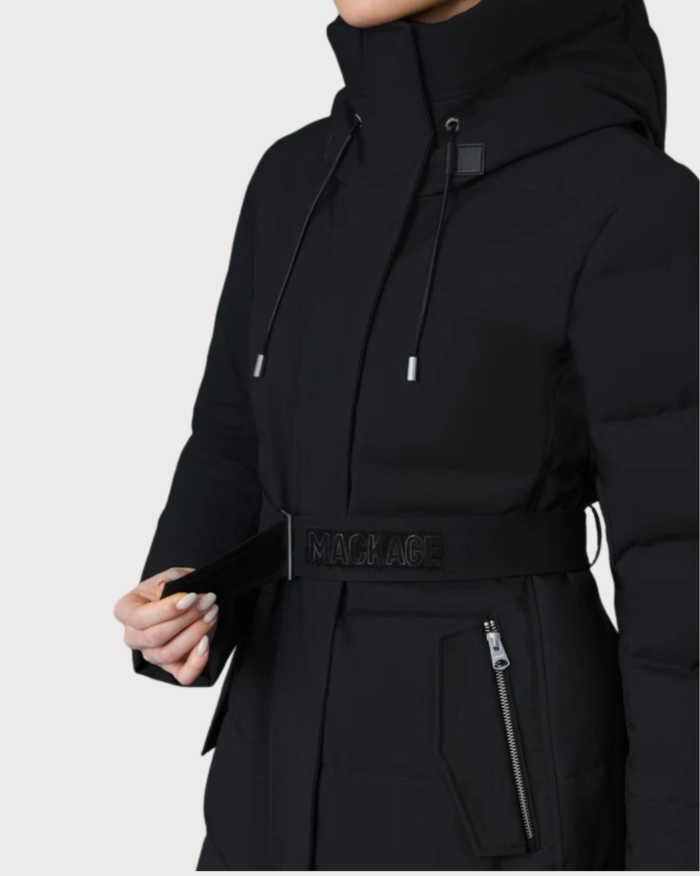 Womens Mackage Jeni-F 2-In-1 Down Parka Real Fur- Black