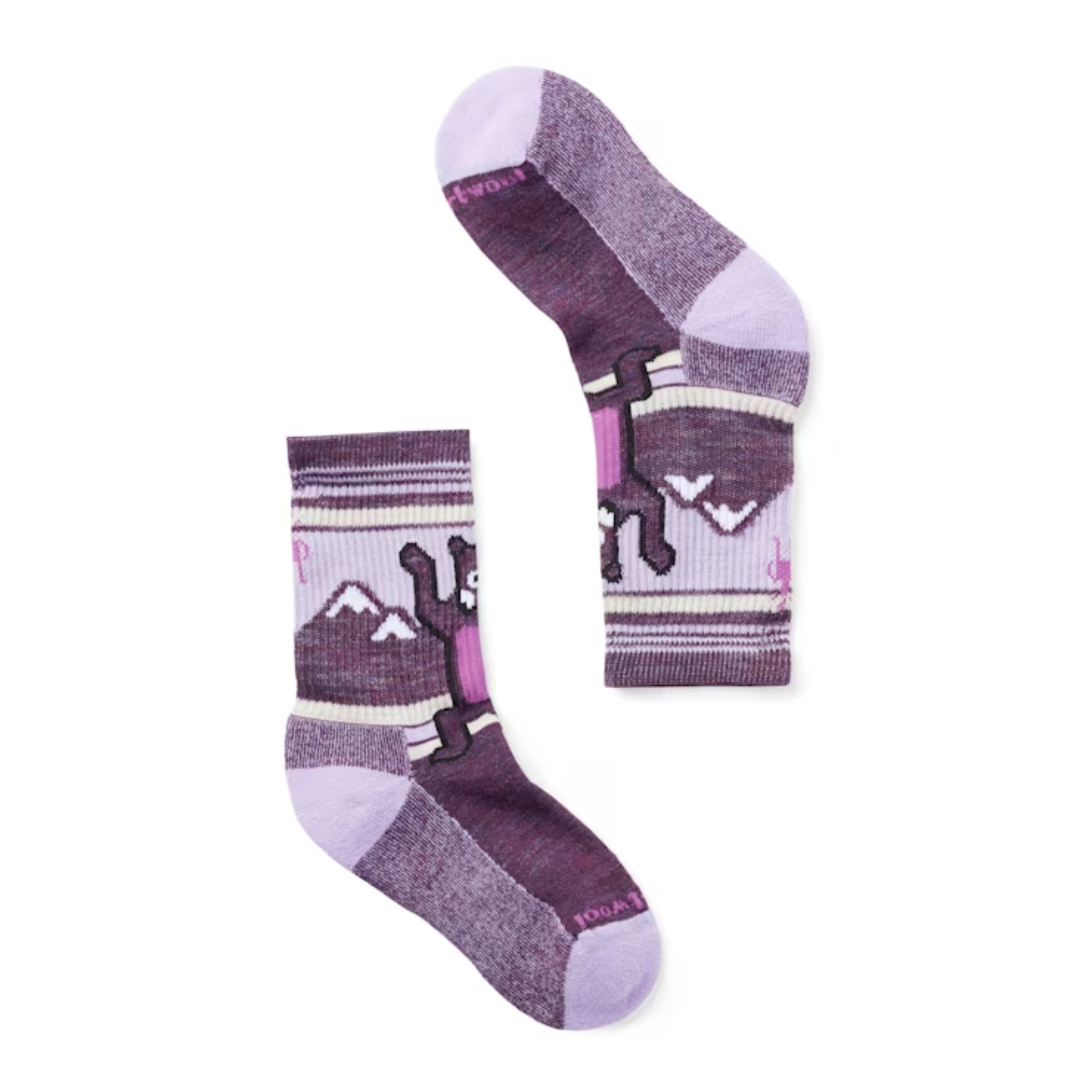 Kids' Smartwool Hiking Crew Socks - Bear Purple Iris