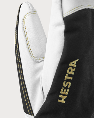Mens Hestra Army Leather Gore-Tex Mitten - Black / Natural Grey
