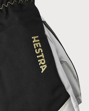 Mens Hestra Army Leather Gore-Tex Mitten - Black / Natural Grey