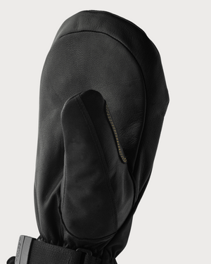 Mens Hestra Army Leather Gore-Tex Mitten - Black / Black