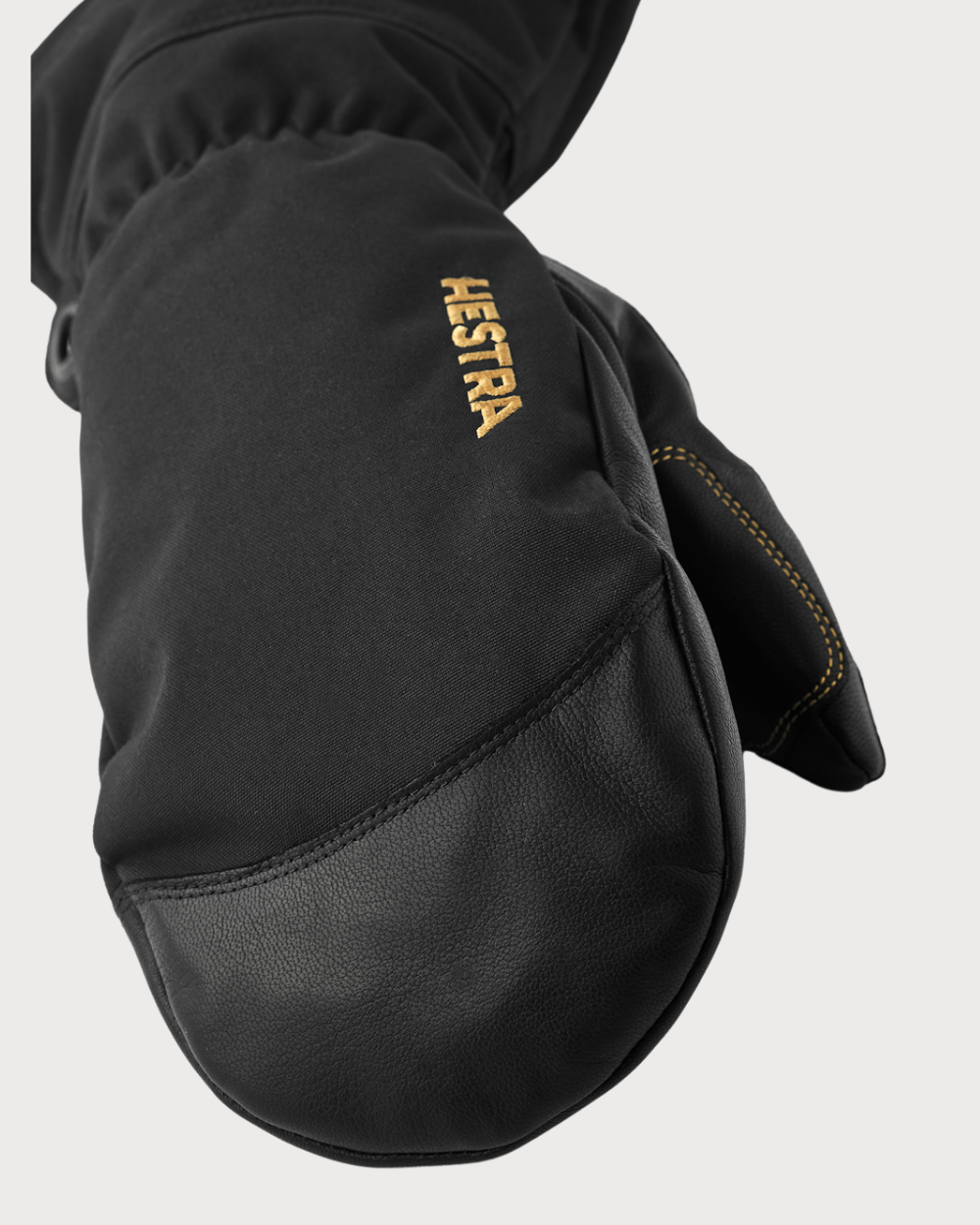 Mens Hestra Army Leather Gore-Tex Mitten - Black / Black