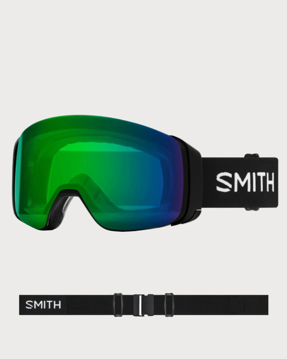 Smith 4D MAG Goggles (Medium Fit)  -  Black Chromapop Everyday Green Mirror