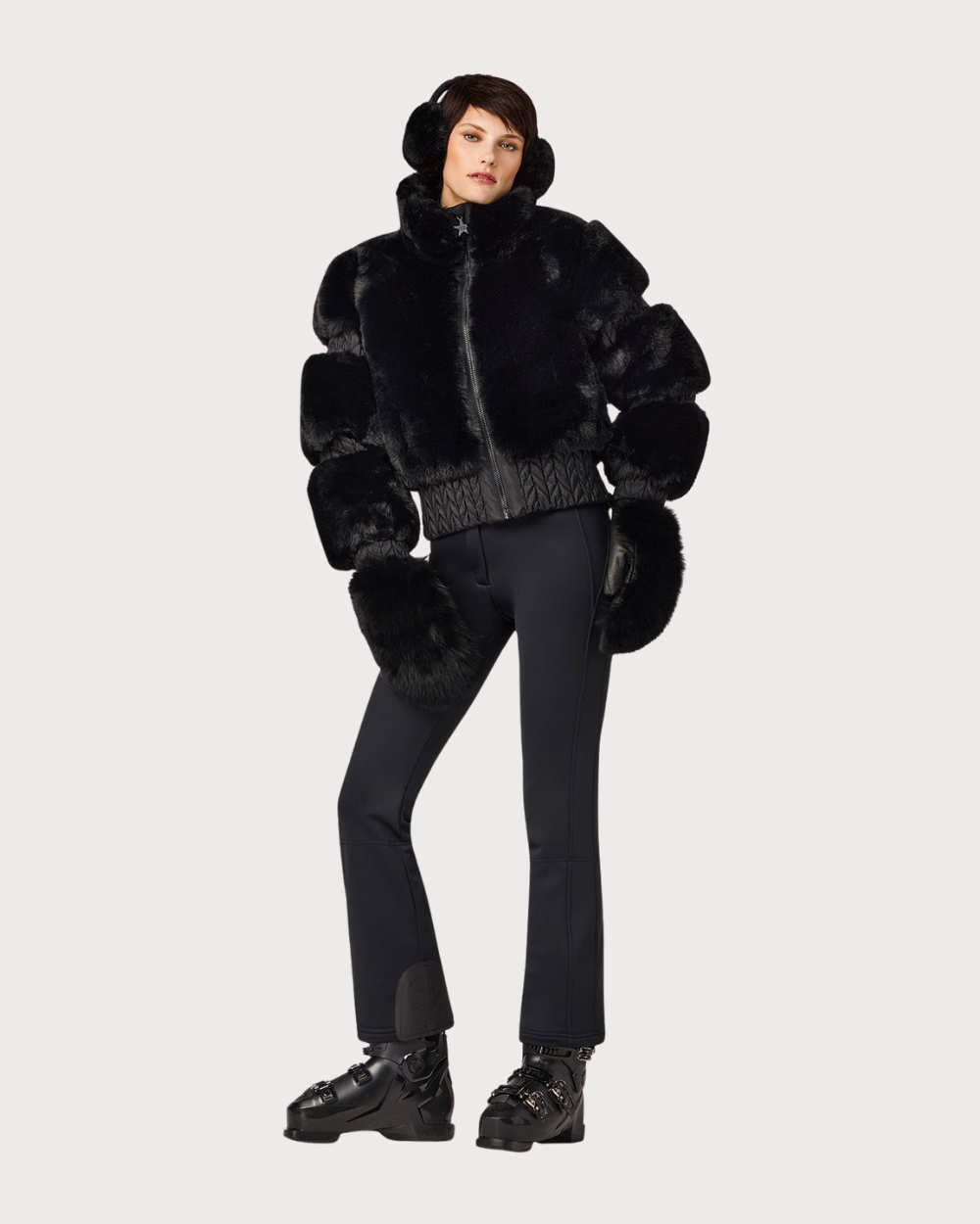 Womens Goldbergh Furry Jacket - Black