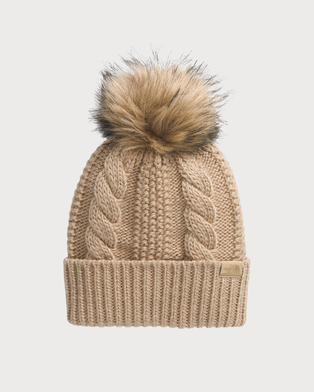 The North Face Oh Mega Fur Pom Beanie - Khaki Stone