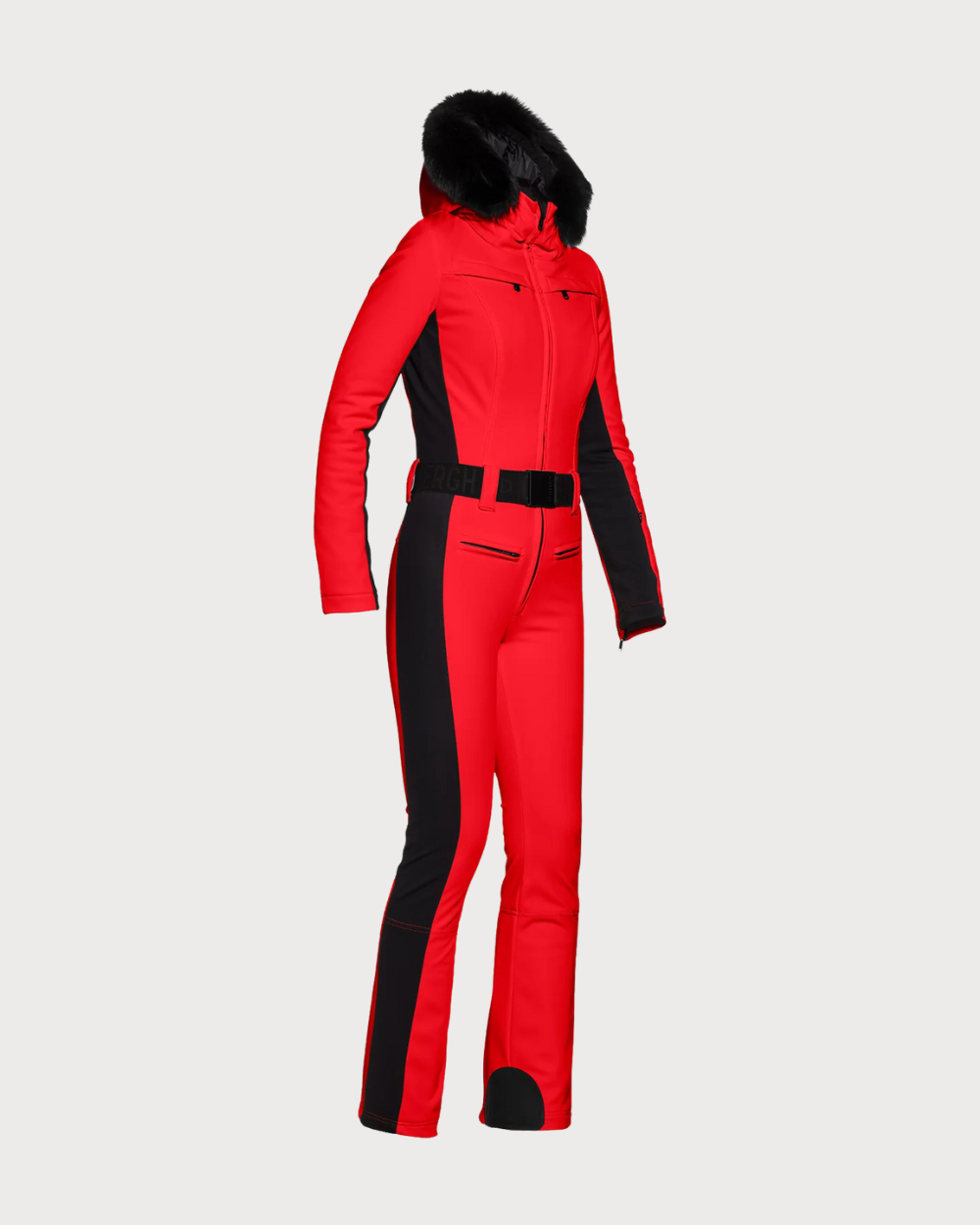 Womens Goldbergh Parry Ski Suit Faux Fur - Red