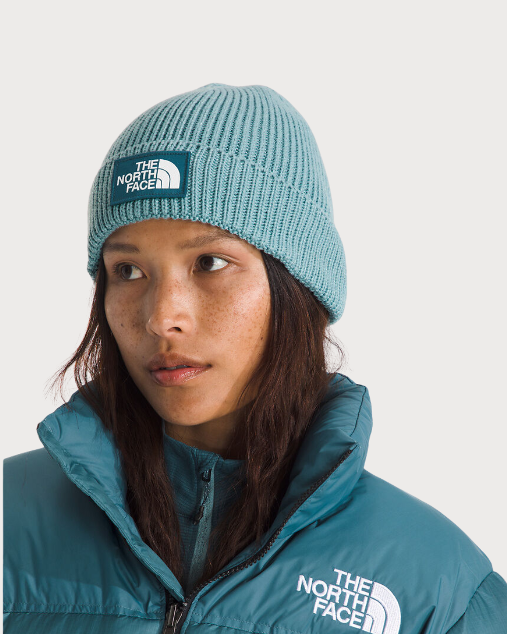 The North Face Logo Box Cuff Beanie - Blue Eclipse