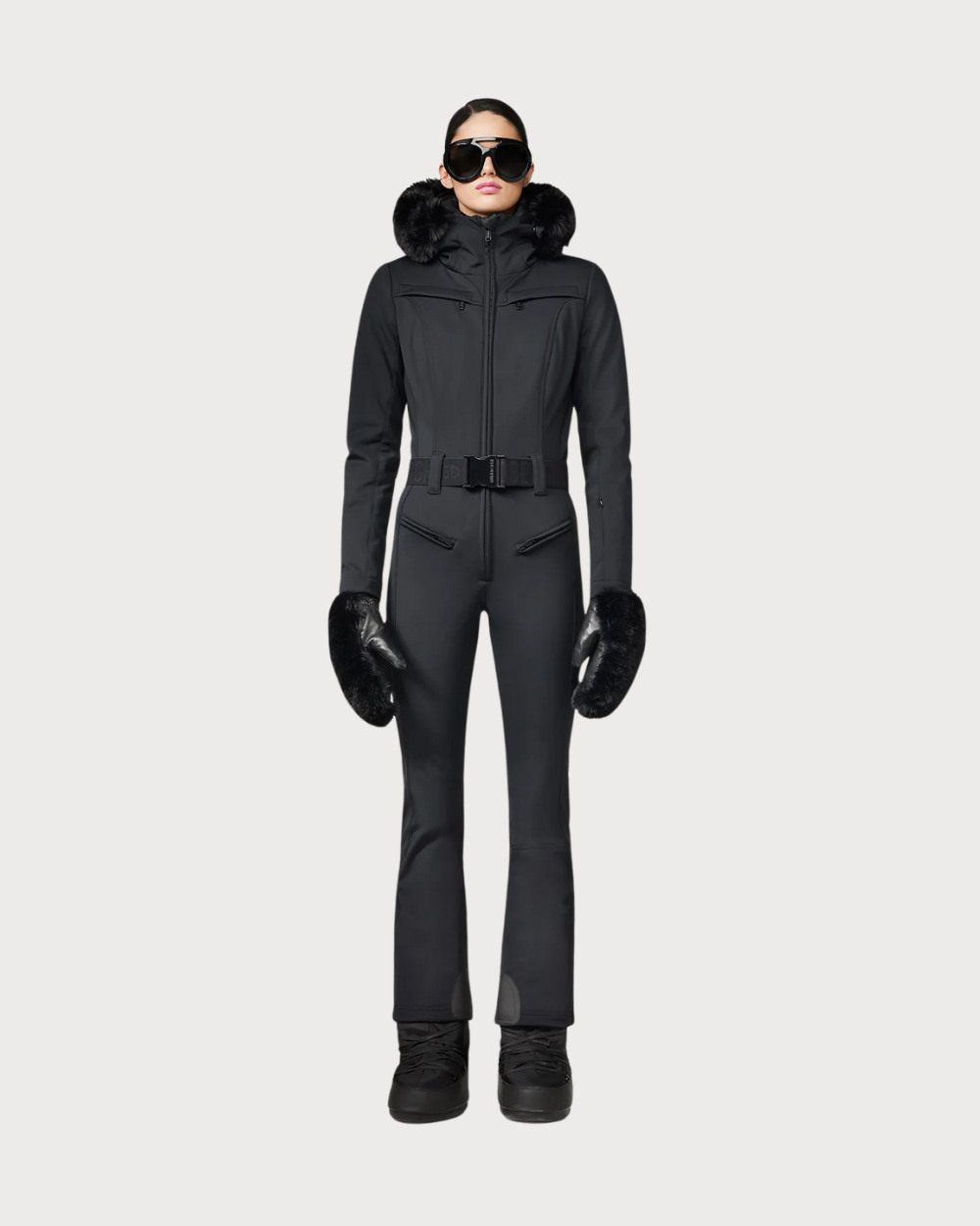Womens Goldbergh Parry Ski Suit Faux Fur - Black - 25