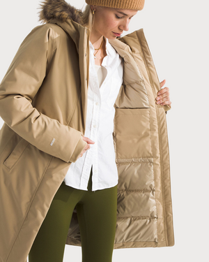 Womens The North Face Arctic Parka Jacket - Khaki Stone
