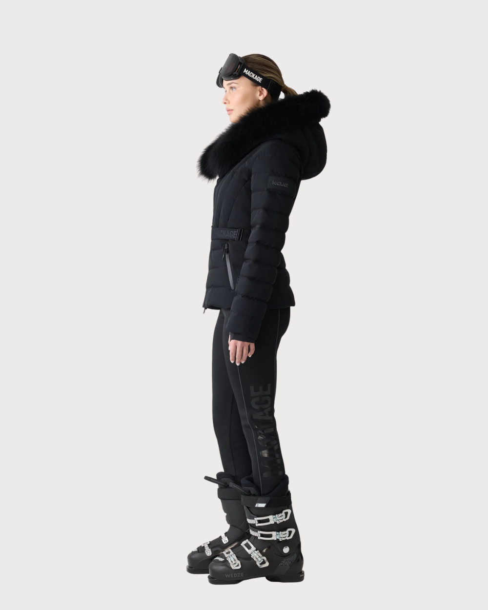 Womens Mackage Elita-ZR Down Ski Jacket Real Fur - Black
