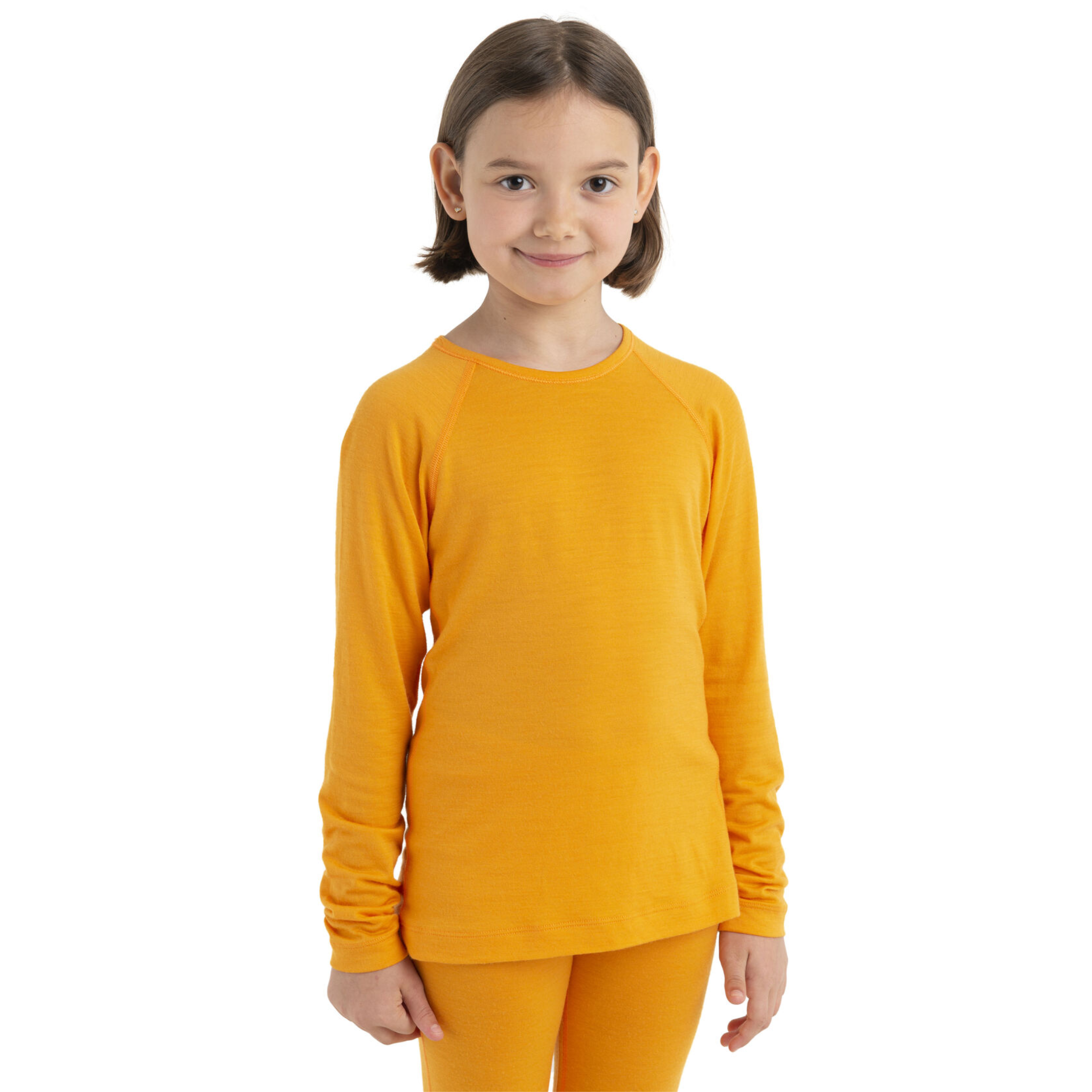 Kids Icebreaker Merino 200 Oasis Thermal Long Sleeve Crewe - Solar