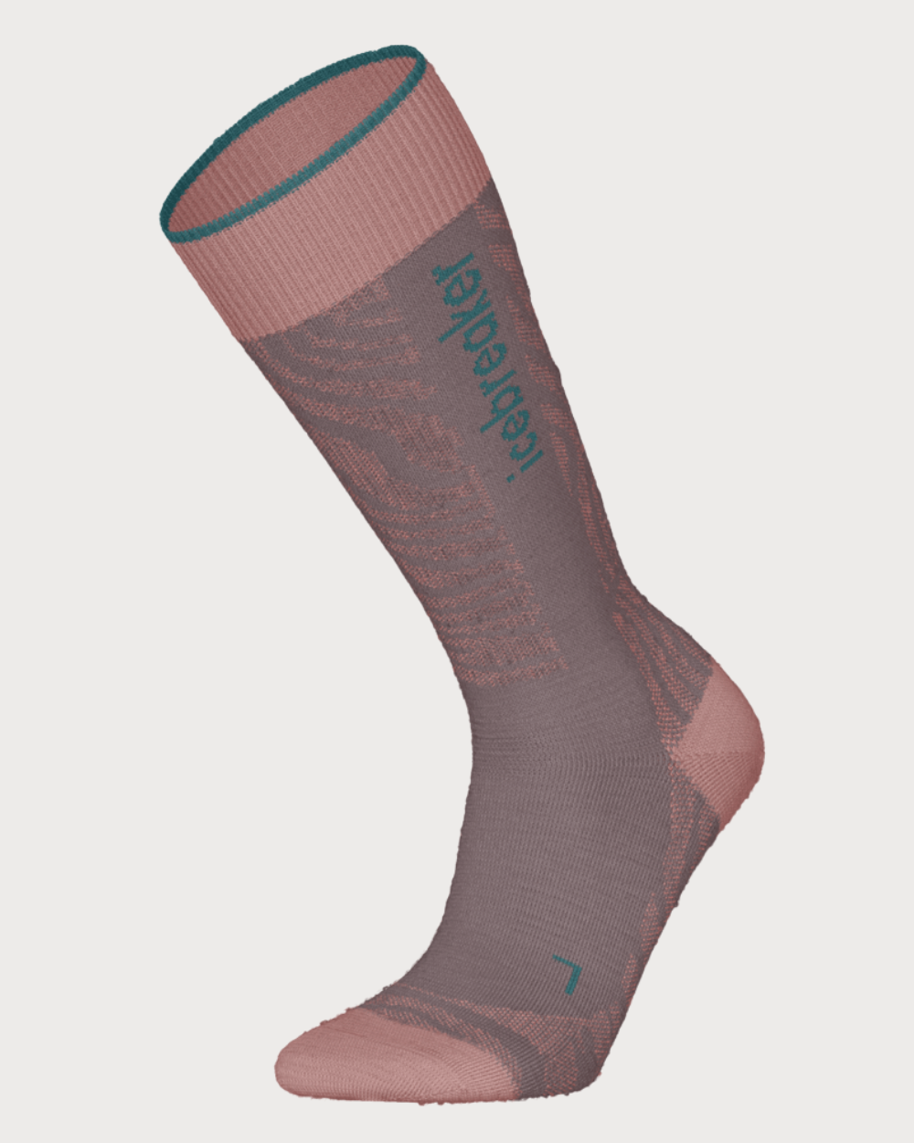 Womens Icebreaker Merino Ski+ Light Socks Mountain Contour - Summit Blush