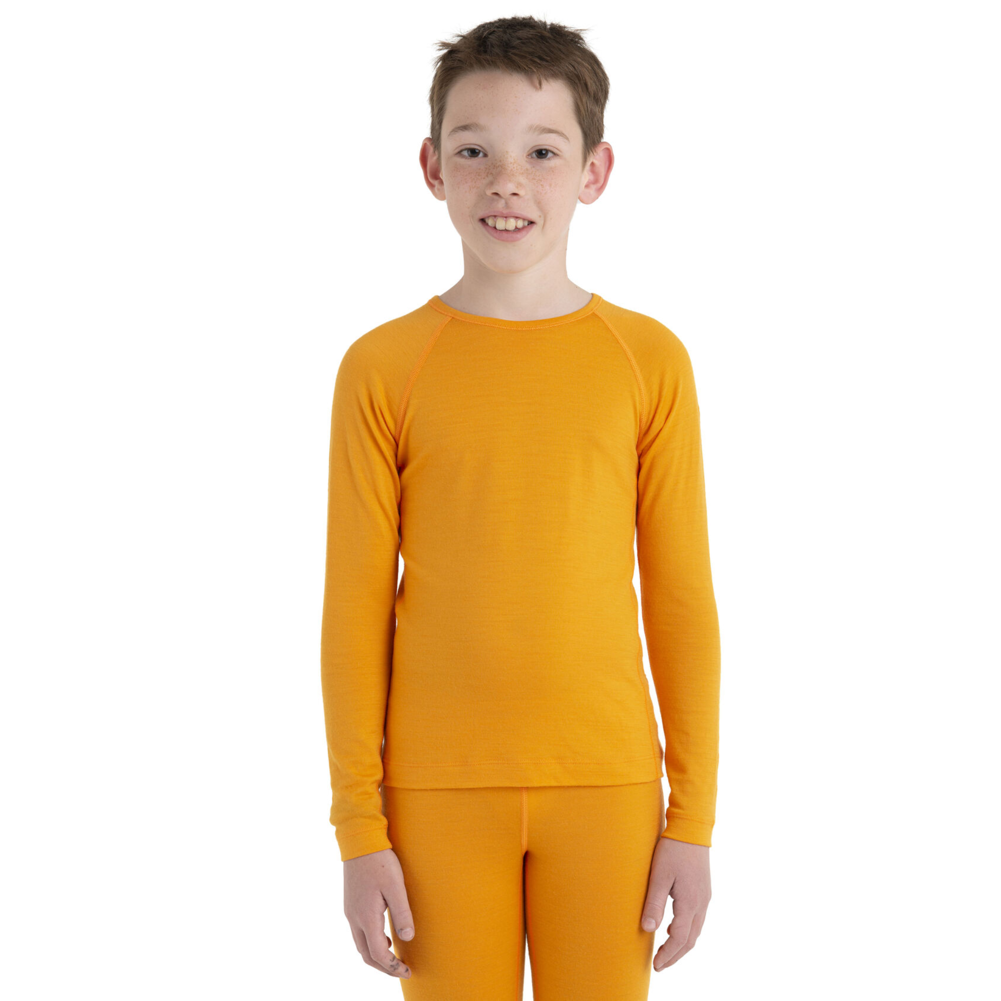 Kids Icebreaker Merino 200 Oasis Thermal Long Sleeve Crewe - Solar